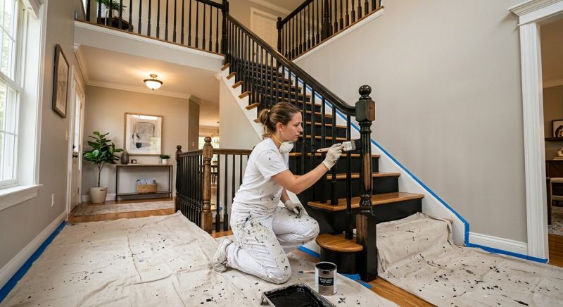 Interior Railing Painting in Waco, TX